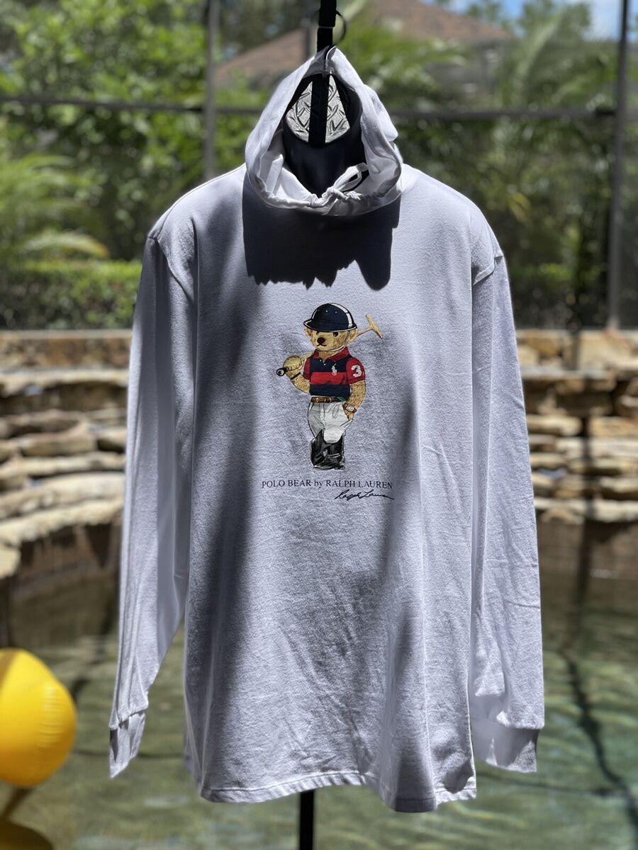 POLO BEAR BY RALPH LAUREN T-SHIRT HOODIE WHITE (3XB)