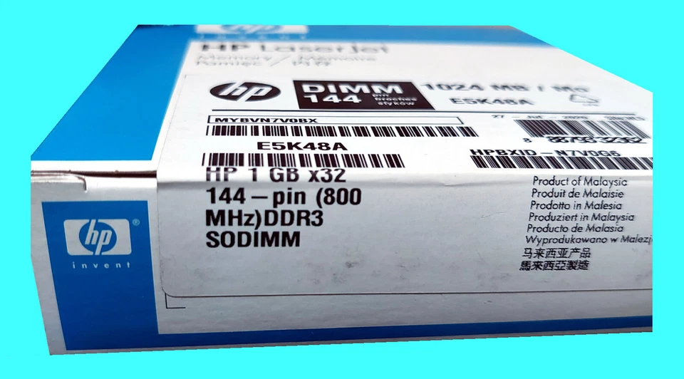 HP RAM, Typ: E5K48A, 1 GB x32, 144-pin, 800 MHz, DDR3 SODIMM - Bild 2 von 3