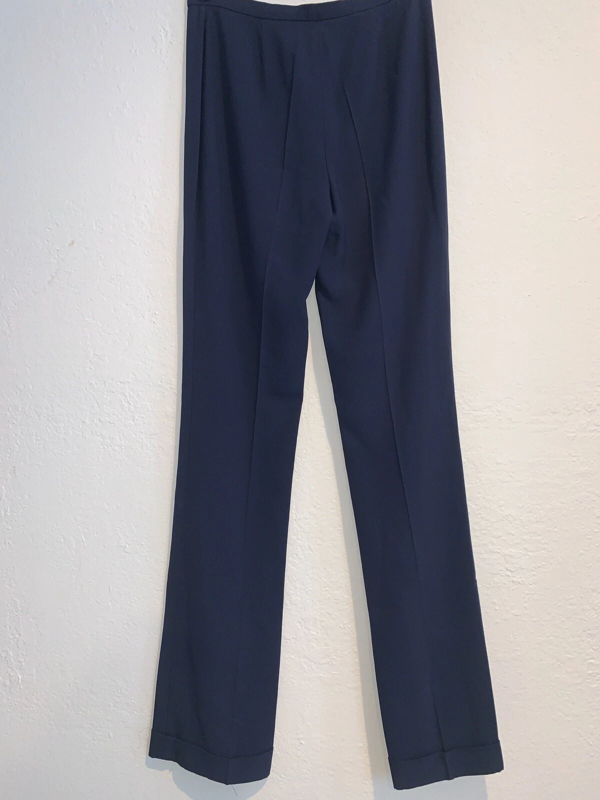 Moschino pantaloni eleganti classici donna blu navy economici e chic taglia US 4 semplici