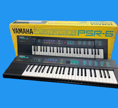 Yamaha PSR-6 tragbarer elektronischer Tastatur-Synthesizer Portatone Vintage 80er BOX - Bild 1 von 24