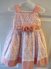 Girls dress size 4T, Youngland, peach and lace