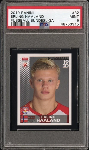 2019 Panini Fussball Bundesliga Erling Haaland Rookie Sticker RC PSA 9 Mint RB
