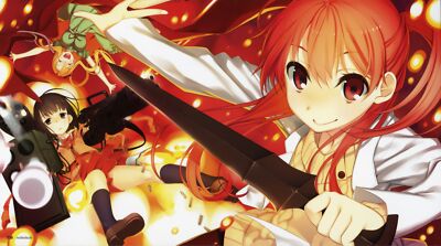Anime girls schoolgirls school uniform sasami Custom Gaming Mat Desk