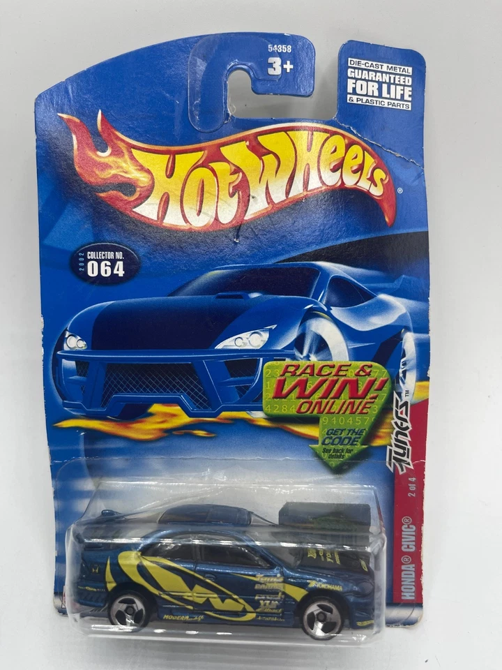 2002 Hot Wheels Tuners Series 2/4, Honda Civic, Blue Collector #64 - Image 2 of 4