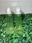 Depression Glass Uranium Salt & Pepper Shaker Set - Anchor Hocking 1930s