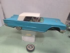 Bandai Japanese Tin 8" 1958 Ford Thunderbird Missing One Wheel/Tire & Axle