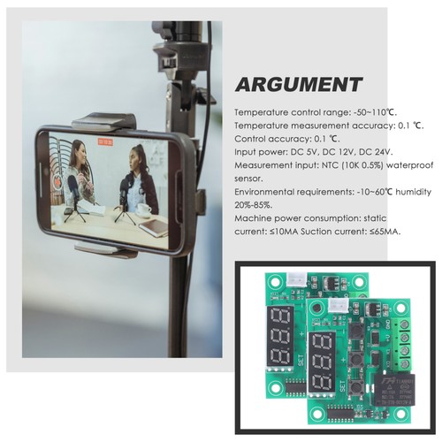 Controlador termostático electrónico micro digital tablero de control de temperatura 2 piezas - Imagen 4 de 12