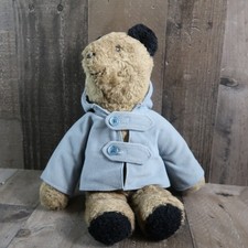 Vintage Paddington Bear Brown Teddy Bear Plush Stuffed Toy 1970s Blue Jacket