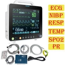 FDA CE 12inch portable Patient Monitor Multi-parameter(ECG,SPO2,RESP, TEMP,NIBP)