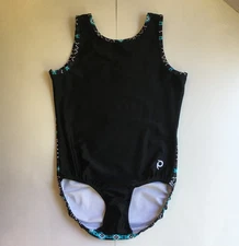 Plum Practicewear Gymnastics Leotard AL Snowflake Flipside Black White Teal Blue