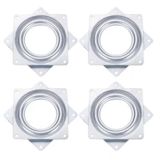 4Pcs 4" Bar Stool Swivel Plate, Rotation Lazy Susan Turntable (Silver, 95x8mm)