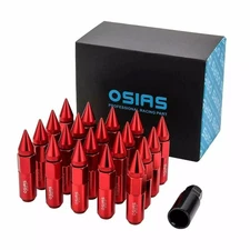 OSIAS 20PCS M12X1.5 Racing Wheel 60MM Lug Nuts with Socket Key Orange