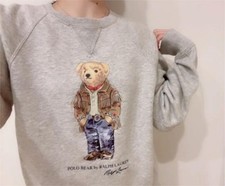 Perfect For Spring Ralph Lauren Polo Bear Sweatshirt Western Gray Women Polo bea