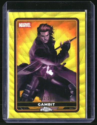 2025 Topps Chrome Deadpool Gambit Comic Accurate Yellow Wave 082/399 #10