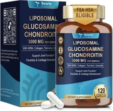 12 in 1 Liposomal Glucosamine Chondroitin MSM Collagen 120 Count (Pack of 1) 