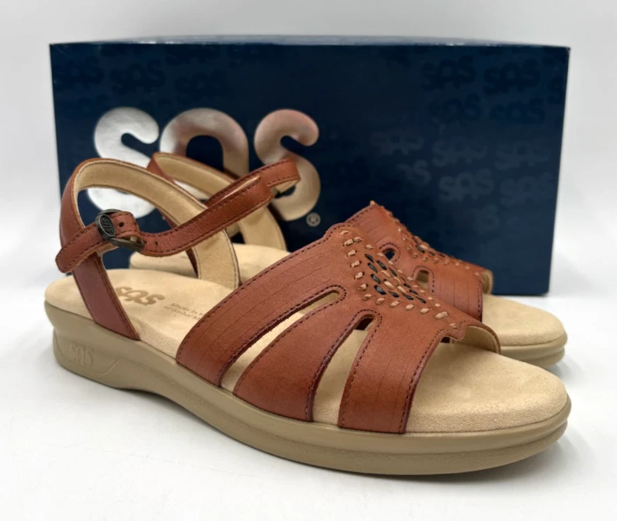 SAS HUARACHE ANTIQUE TAN Women's NEW Strap Sandal Brown Multiple Sizes NIB
