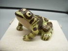 Vintage Brush McCoy Art Pottery Hand Painted Garden Frog Approx. 4"