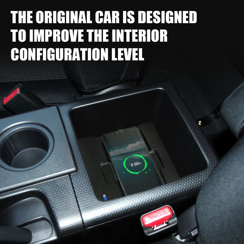 Bandeja cargador inalámbrico 15W consola central rápida para Toyota FJ Cruiser 2013-2020 Foto 3 de 4