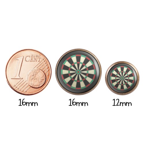Mylery Ohrstecker Paar mit Motiv Darts Dart-Scheibe Bulls-Eye bronze verschieden - Bild 3 von 6