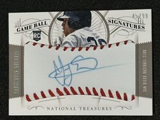 2014 Panini National Treasures #99 Yangervis Solarte #/99 GAME BALL Signatures