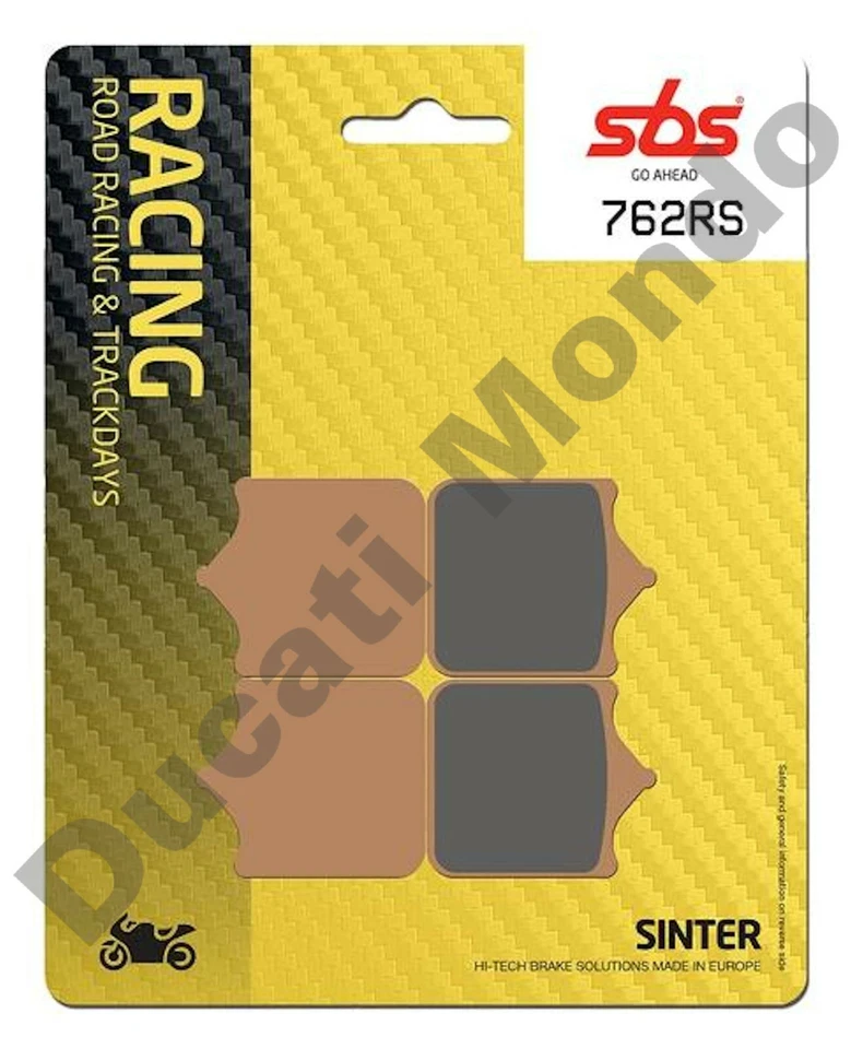 Pastillas freno delanteras SBS 762RS Racing Sinter Aprilia Benelli Bimota Derbi Ducati KTM Foto 2 de 3