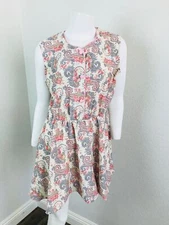 California Looks Women's Dress Sz 14 Girls Paisley Sleeveless Flare Button Front