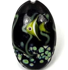 Lampwork Handmade Glass "Underwaterr" Pendant Bead (1)