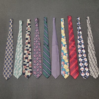 Lot Of 10 Men's Neckties Ties - Tesoro Rosso, Wembley, Woodward, Versa & More