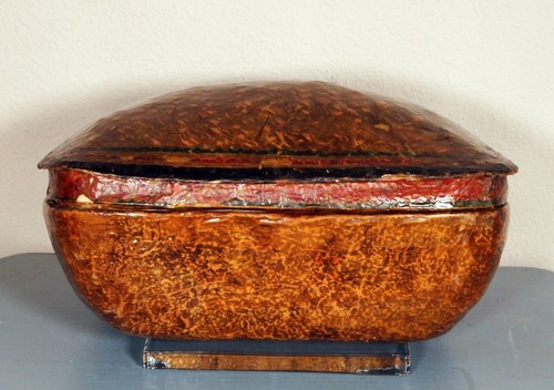 Antigua caja de comida china de bambú lacado con cubierta tejida c. 1890-1900 - Imagen 10 de 21