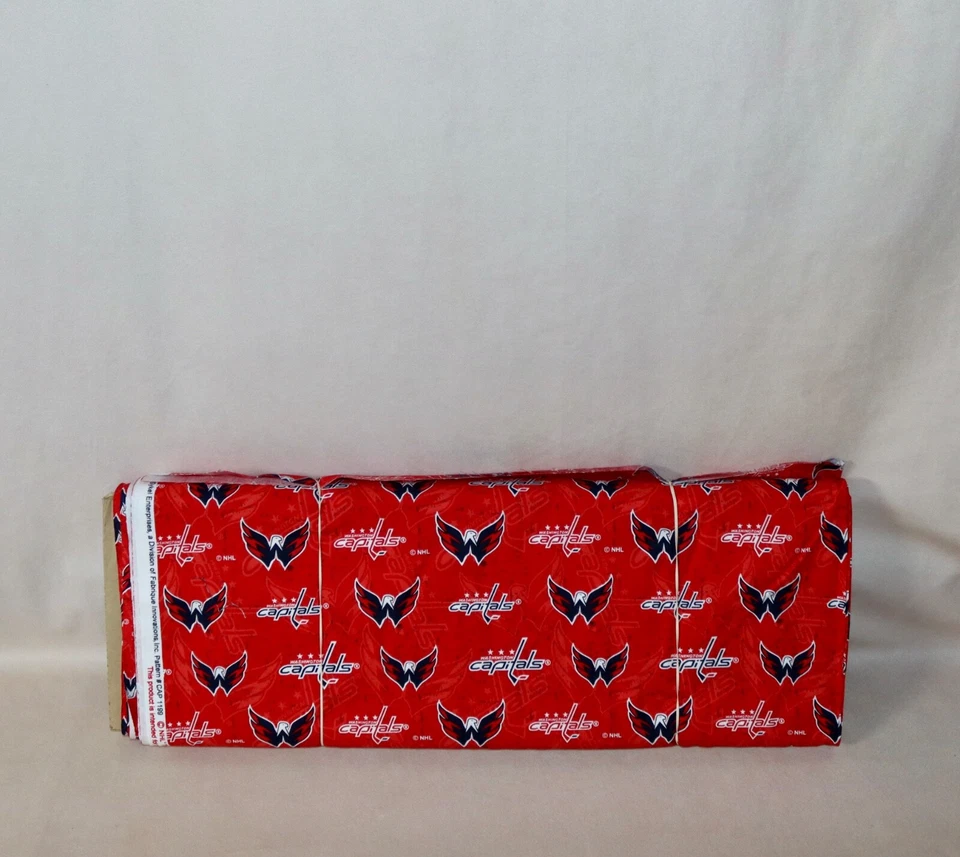 Washington Capitals ~ Logo On Logo Pattern NHL Cotton Fabric 1/4 Yard 9” X 44” - Image 3 of 4