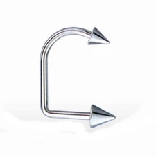 Labret Chin Lippy Loop w/4mm Spikes 14 Gauge 3/8" Steel