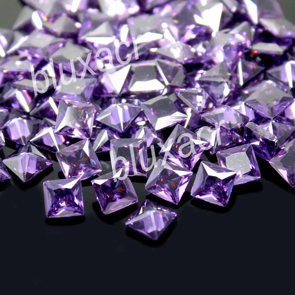 Lote de 100 piezas de piedras preciosas corte princesa zafiro boysenberry natural calibrado 3,00 mm Foto 4 de 4