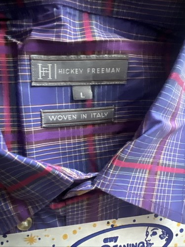 Hickey Freeman Mens Shirt Size Large Purple Plaid Long Sleeve. - Picture 2 of 2