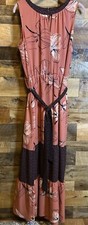 Apt 9 Womens Large Pink Floral Sleeveless Long Pocketed Flowy Maxi Dress Sz L