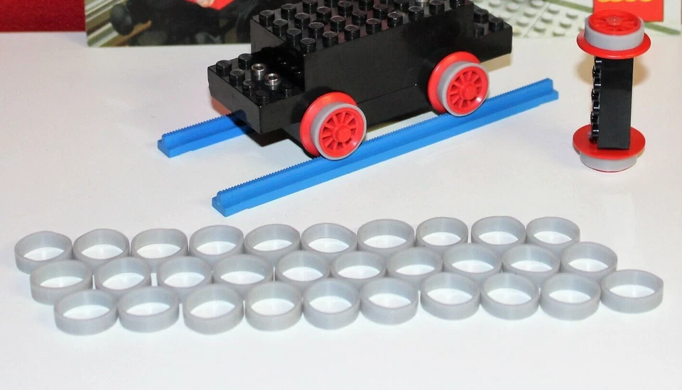 MARKENLOS Haftreifen 30 Stück grau kompatibel mit Eisenbahn, alle Züge, extra dünn