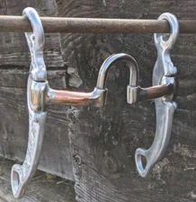 Western Correction Bit - Engraved Aluminum - Copper Bars - 5 Inch Mouth