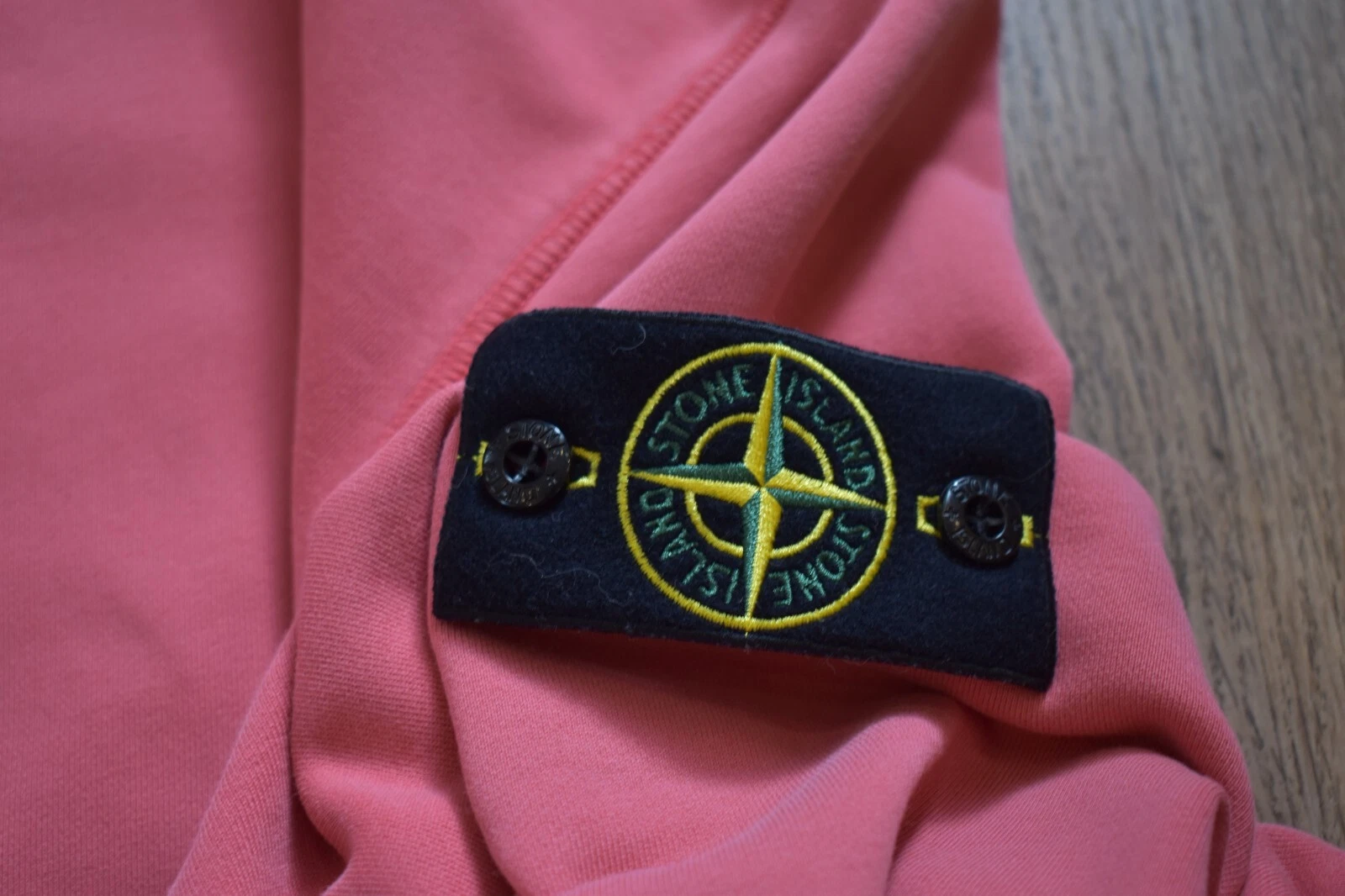 STONE ISLAND ROSA PULLOVER FELPA CON CAPPUCCIO ORIGINALE TAGLIA L PATCH UOMO