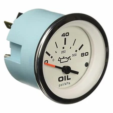 Sierra 65501P Marine Boat Lido 2" Oil Pressure Gauge 0-80 PSI Round Teleflex