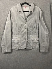 NEW W/OUT TAG GRAY GITANO CORDUROY JACKET 4 BUTTON 2 POCKETS SIZE 22W VINTAGE