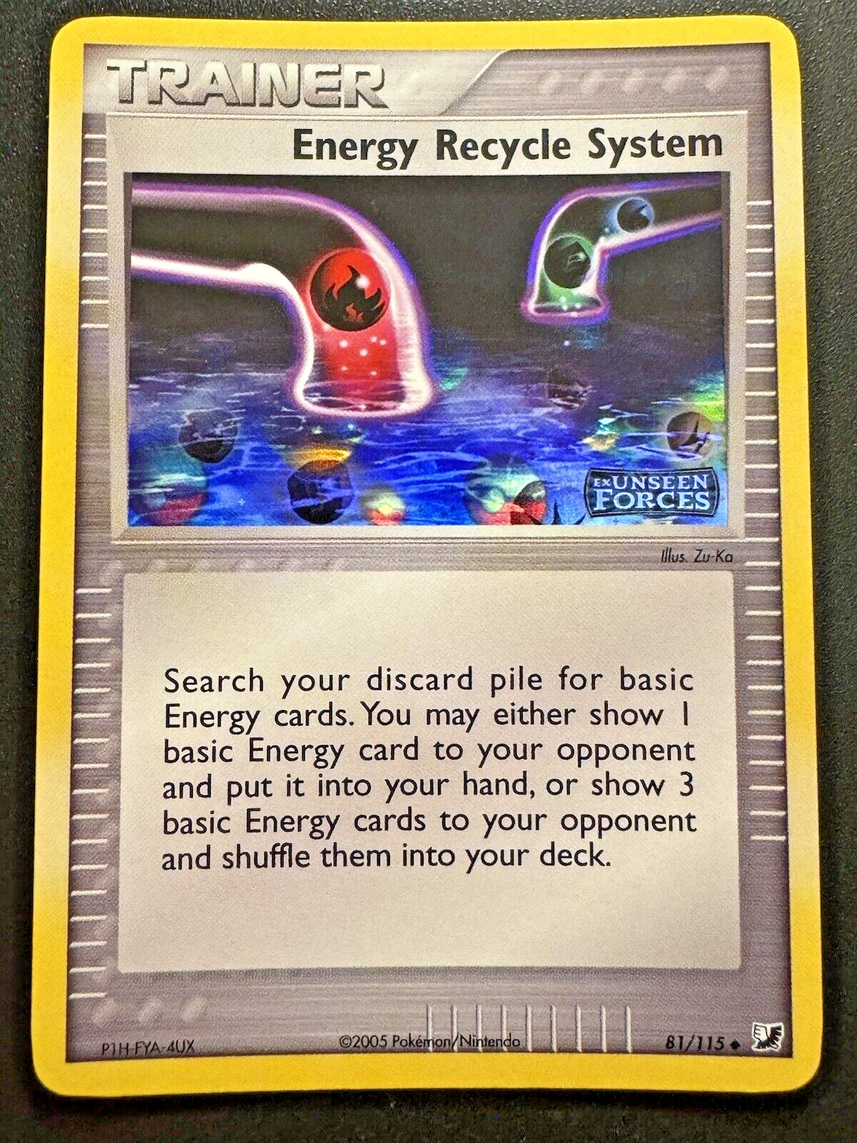 Misprint Energy Recycle System 81/115 Unseen Forces Pokemon Card Reverse Holo NM