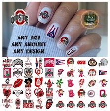 Ohio State Waterslide Nail Decals Set Of 50 Bonus & Instructions