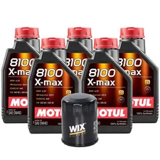 5L Motul 8100 X-MAX 0W40 Wix Filter Motor Oil Change Kit API SN
