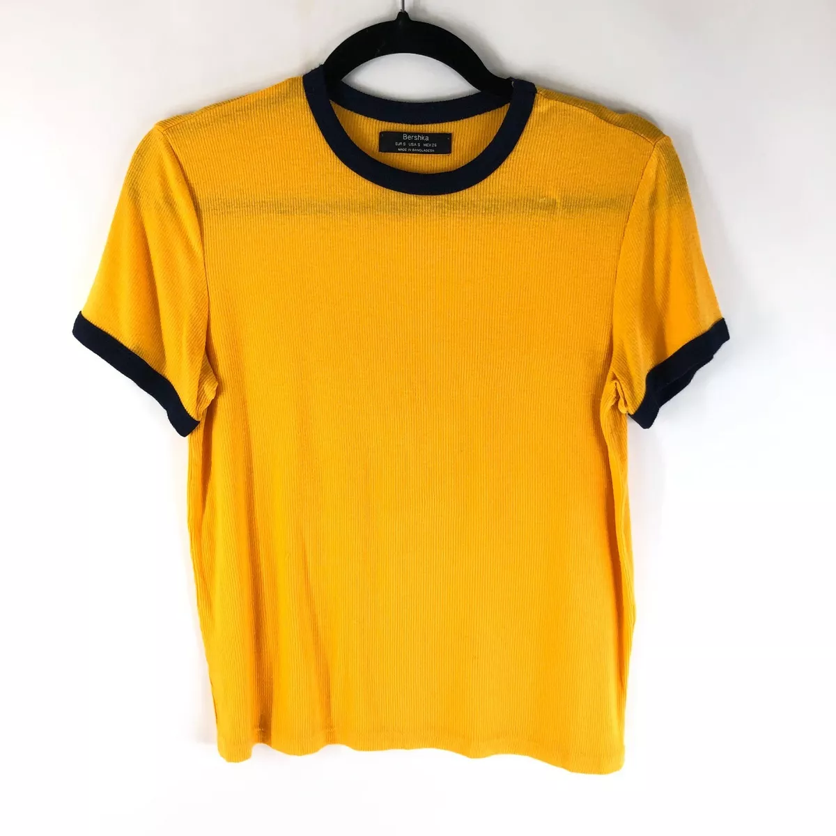 Yellow ribbed cheap shirt