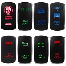 LED Light Rocker Switch 5 Pins Laser ON Off for Cars Trucks Caravans Marine Boat