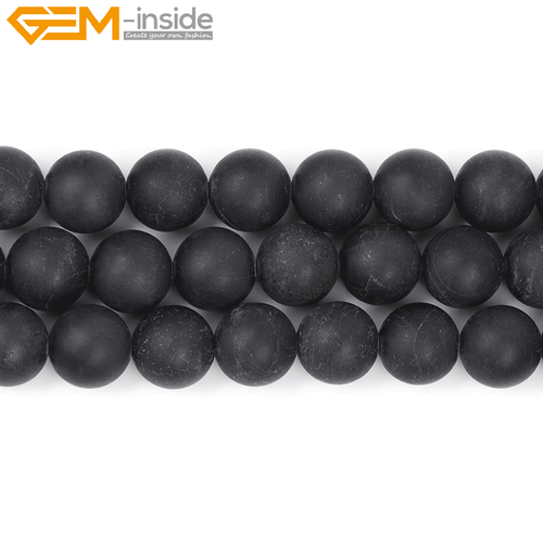 Natural Gemstone Frost Matte Black Tourmaline Loose Beads For Jewelry Making 15" - Picture 40 of 43