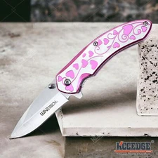 7" Pocket Knife Heart Knife Collectibles Rescue EDC Folding Knife w/ Belt Clip