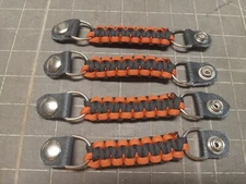 Biker Vest extenders set of 4 BURNT ORANGE & BLACK para cord STRONG!! By Stitch 