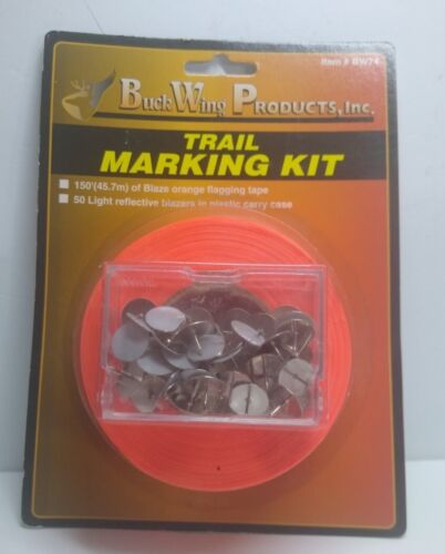 new game tracker trail marking kit fluorescent tape & tacks - Foto 1 di 2