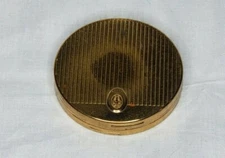 Coty NY loose powder compact light pink shade c 1950s-1960s vintage gold tone