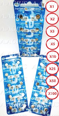 5 Batterie Da Orologio Renata 329 Made In Swiss All'ossido Di - Foto 13